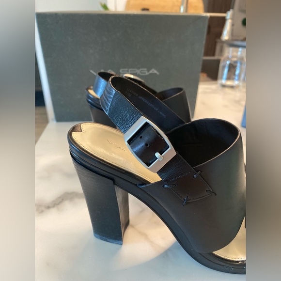 Via Spiga Ibiza Black Calf 7.5 M Heels Nordstrom - Picture 6 of 16